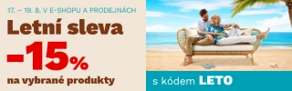 Letní sleva 15 % na vybrané produkty