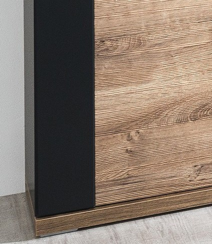 Široká komoda Boston, černá/dub ribbeck, s osvětlením | ASKO - NÁBYTEK