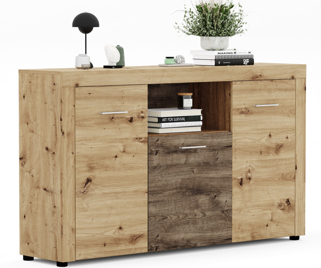 Komoda Fly, dub artisan/dub ribbeck | ASKO - NÁBYTEK