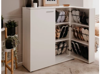 Dvojitý botník Satos, 100 cm, bílý