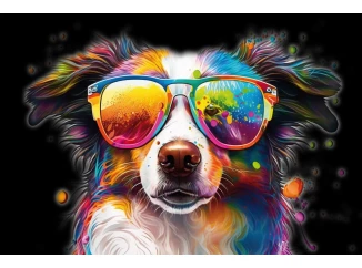 Obraz na plátně Barevný pes, 90x60 cm