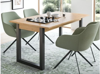 Rozkládací jídelní stůl Seattle 150x90 cm, dub artisan/antracit