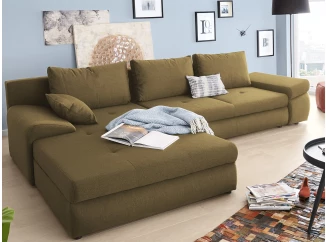 Rohová sedací souprava Bono, žlutohnědá látka