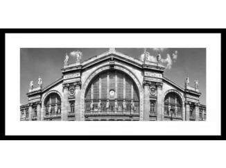 Rámovaný obraz Gare du Nord 80x40 cm, černobílý