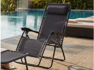 Polohovatelné zahradní křeslo Hannover, černé