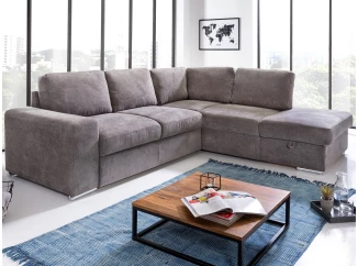 Rohová sedací souprava Eddi, béžová taupe látka, pravý roh