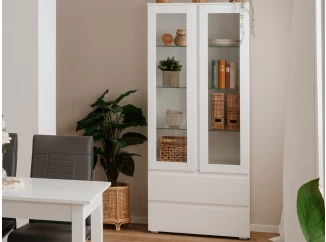 Vysoká vitrína Image, bílá