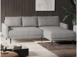 Rohová sedačka Soho, světle šedá strukturovaná látka, pravý roh