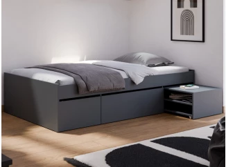 Postel s úložnými zásuvkami Assisi 120x200 cm, antracitová