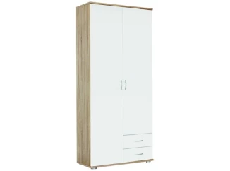 Šatní skříň 2-dveřová Twin, dub sonoma/bílá