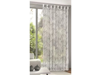 Voálová záclona Cento 135x245 cm, šedá s listy