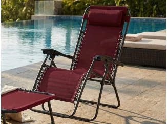 Polohovatelné zahradní křeslo Hannover, červené