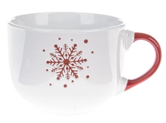 Vánoční hrnek Sněhová vločka 500 ml, bílý