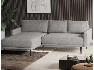 Rohová sedačka Soho, světle šedá strukturovaná látka, levý roh