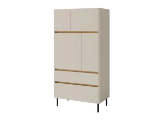 Vysoká komoda Lucky, pískově béžová/olejovaný dub