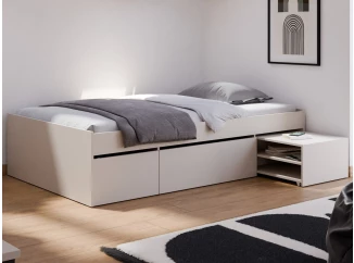 Postel s úložnými zásuvkami Assisi 120x200 cm, béžová kašmír