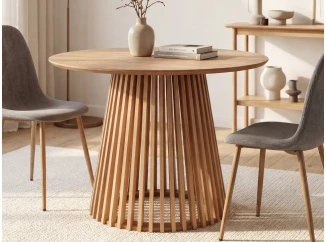 Kulatý jídelní stůl Siluet 100 cm, světlý jasan