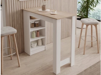 Barový stůl Mojito, bílý/dub sonoma