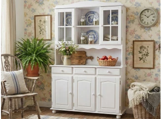 Široká vitrína In-Siena, bělená borovice