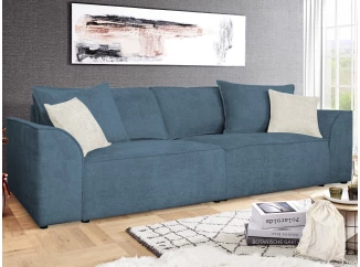 Pohovka John, mořská modrá látka se strukturou