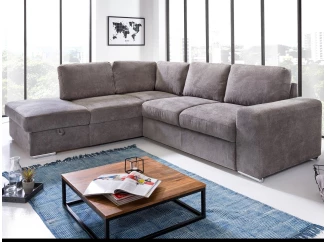 Rohová sedací souprava Eddi, béžová taupe látka, levý roh