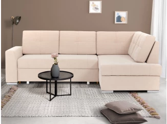 Rohová sedací souprava Stilo, béžová látka, pravý roh