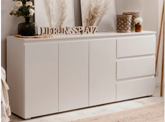 Široká komoda se zásuvkami Image, bílá