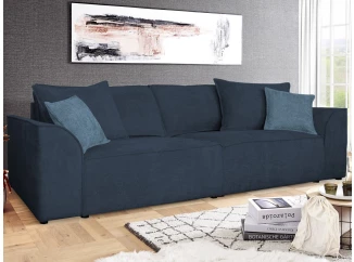 Pohovka John, modrá látka se strukturou