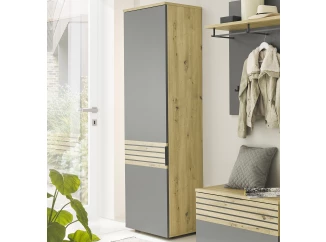 Předsíňová šatní skříň Milan, dub artisan/šedá