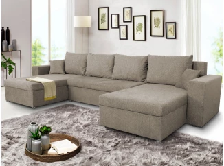 Sedací souprava Rumba, tvar U, světle hnědá tkanina