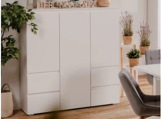 Vysoká komoda se zásuvkami Image, bílá