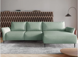 Rohová sedací souprava Luis, světle zelená látka, pravý roh