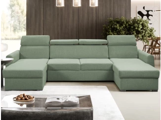 Sedací souprava Mistic, rákosově zelená látka, tvar U