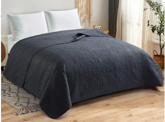 Přehoz postele Ornament 220x240 cm, černý