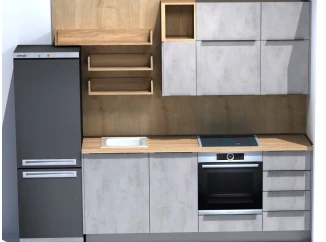 Sestava kuchyně Tábor-Mia 2-vystavený kus, jasan/imitace šedý beton