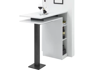 Barový stůl Bay, bílý/tmavý beton