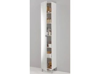 Úzká skříňka se zrcadlem a policemi Tarragona, bílá