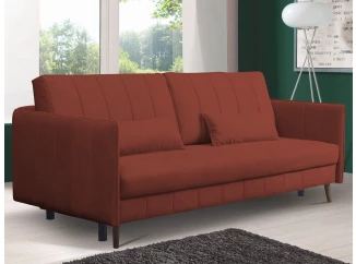 Rozkládací pohovka Vannes, tmavě červená látka