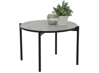 Kulatý konferenční stolek Jonas, imitace šedý mramor