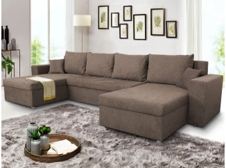 Sedací souprava Rumba, tvar U, oříškově hnědá tkanina