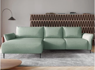 Rohová sedací souprava Luis, svetle zelená látka, levý roh
