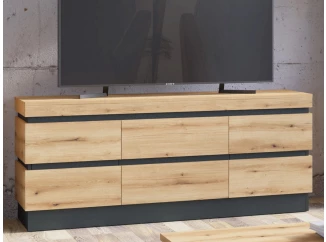 TV skříňka Corte, dub coast/tmavě šedá