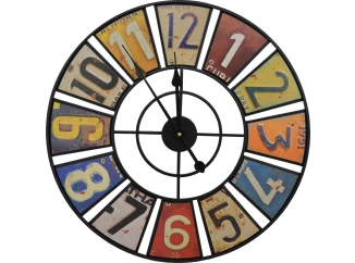 Nástěnné hodiny barevné kovové, 40 cm