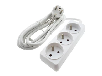 Prodlužovací kabel 3 m, 3 zásuvky, bílý