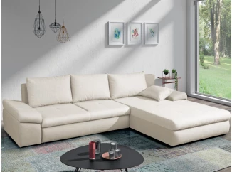Rohová sedací souprava Bono, krémová látka