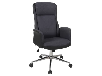 Kancelářské křeslo Lindau, černá ekokůže/tmavě šedá látka