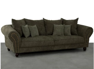 Velká pohovka Carlos, zelená strukturovaná látka