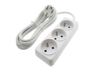 Prodlužovací kabel 1,5 m, 3 zásuvky, bílý