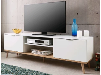 TV skříňka Göteborg, bílá/dub sonoma