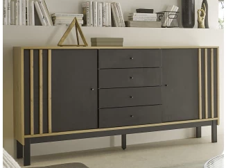 Komoda se zásuvkami Volano, dub artisan/černá